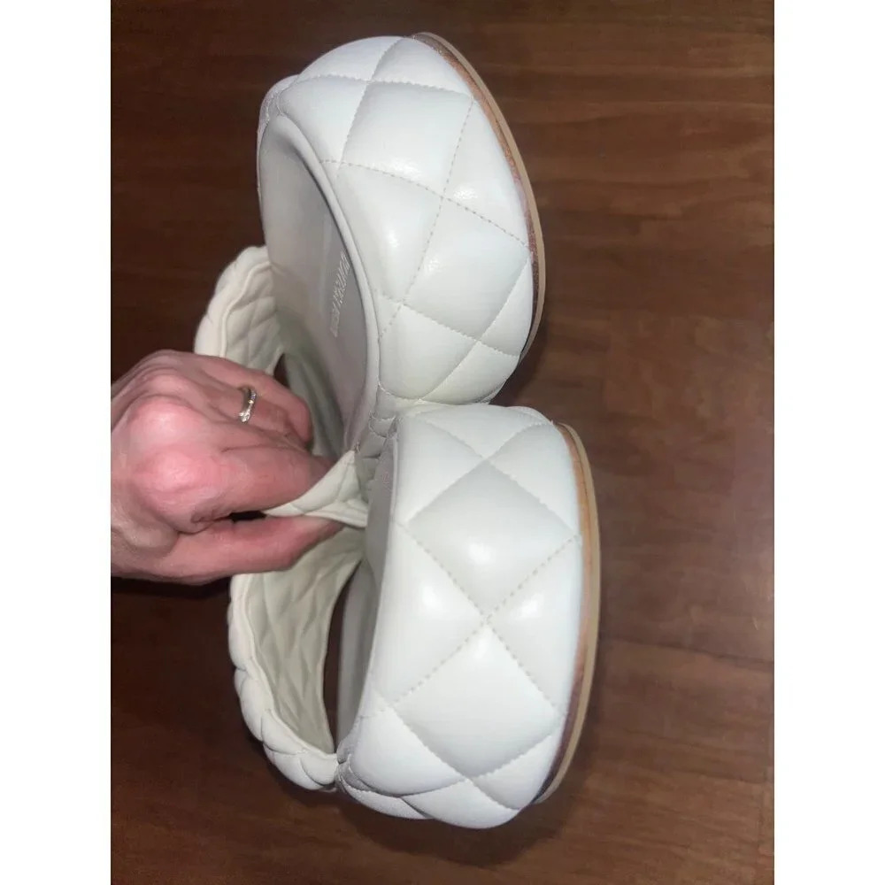 Bottega Veneta Stretch Padded Sandals in White 40 10 With Box Womens Puffy Slide - Picture 10 of 16
